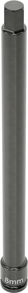 Uzun Uçlu Darbeli Altıgen Uçlu Soket, 1/4" Kare Tahrik, 8 mm Tahrik Boyutu, 6" Toplam Uzunluk