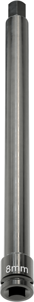 Uzun Uçlu Darbeli Altıgen Uçlu Soket, 1/4" Kare Tahrik, 8 mm Tahrik Boyutu, 6" Toplam Uzunluk