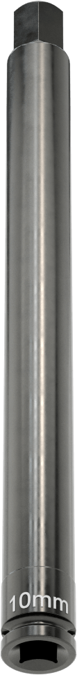 Uzun Uçlu Darbeli Altıgen Uçlu Soket, 1/4" Kare Tahrik, 10 mm Tahrik Boyutu, 6" Toplam Uzunluk
