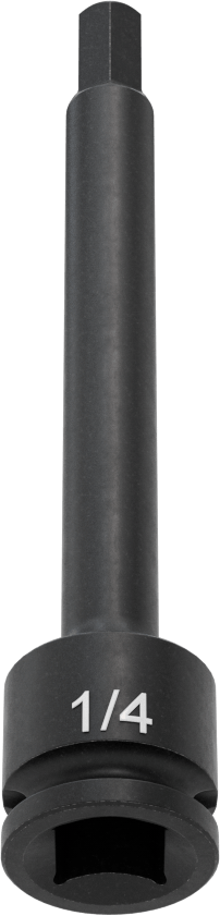 Uzun Uçlu Darbeli Altıgen Uçlu Soket, 3/8" Kare Tahrik, 1/4" Tahrik Boyutu, 4" Toplam Uzunluk