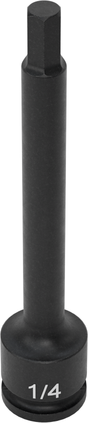 Uzun Uçlu Darbeli Altıgen Uçlu Soket, 3/8" Kare Tahrik, 1/4" Tahrik Boyutu, 4" Toplam Uzunluk