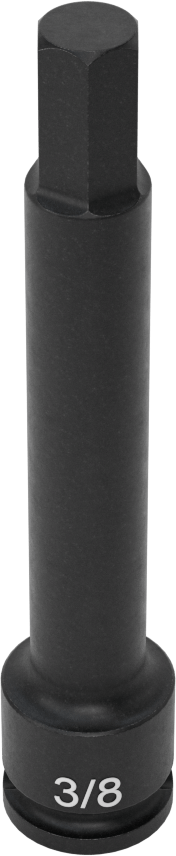 Uzun Uçlu Darbeli Altıgen Uçlu Soket, 3/8" Kare Tahrik, 3/8" Tahrik Boyutu, 4" Toplam Uzunluk