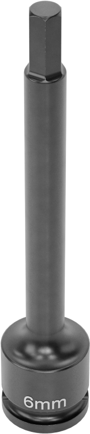 Uzun Uçlu Darbeli Altıgen Uçlu Soket, 3/8" Kare Tahrik, 6 mm Tahrik Boyutu, 4" Toplam Uzunluk
