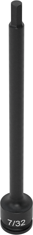 Uzun Uçlu Darbeli Altıgen Uçlu Soket, 3/8" Kare Tahrik, 7/32" Tahrik Boyutu, 6" Toplam Uzunluk