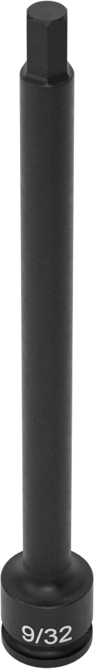Uzun Uçlu Darbeli Altıgen Uçlu Soket, 3/8" Kare Tahrik, 9/32" Tahrik Boyutu, 6" Toplam Uzunluk