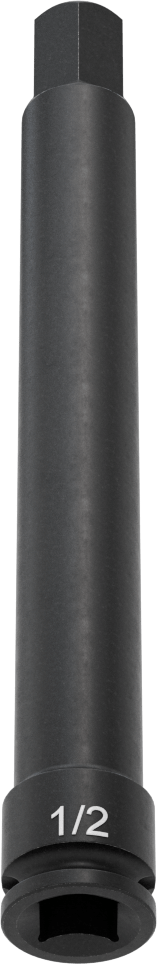 Uzun Uçlu Darbeli Altıgen Uçlu Soket, 3/8" Kare Tahrik, 1/2" Tahrik Boyutu, 6" Toplam Uzunluk
