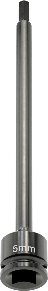 Uzun Uçlu Darbeli Altıgen Uçlu Soket, 3/8" Kare Tahrik, 5 mm Tahrik Boyutu, 6" Toplam Uzunluk