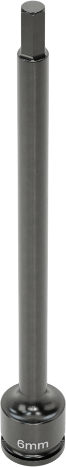 Uzun Uçlu Darbeli Altıgen Uçlu Soket, 3/8" Kare Tahrik, 6 mm Tahrik Boyutu, 6" Toplam Uzunluk
