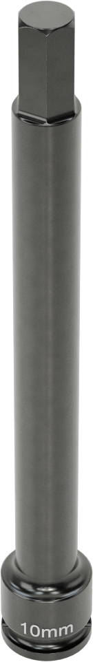 Uzun Uçlu Darbeli Altıgen Uçlu Soket, 3/8" Kare Tahrik, 10 mm Tahrik Boyutu, 6" Toplam Uzunluk