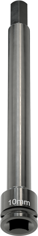 Uzun Uçlu Darbeli Altıgen Uçlu Soket, 3/8" Kare Tahrik, 10 mm Tahrik Boyutu, 6" Toplam Uzunluk