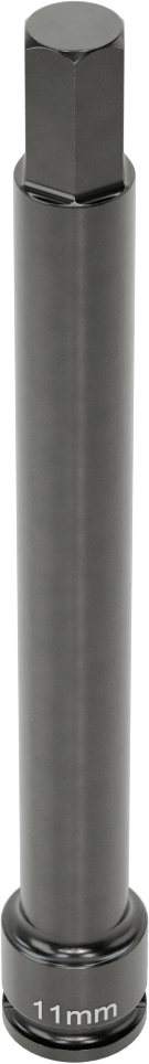 Uzun Uçlu Darbeli Altıgen Uçlu Soket, 3/8" Kare Tahrik, 11 mm Tahrik Boyutu, 6" Toplam Uzunluk