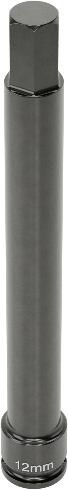 Uzun Uçlu Darbeli Altıgen Uçlu Soket, 3/8" Kare Tahrik, 12 mm Tahrik Boyutu, 6" Toplam Uzunluk