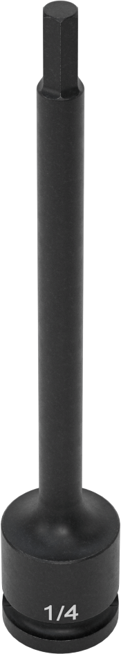 Uzun Uçlu Darbeli Altıgen Uçlu Soket, 1/2" Kare Tahrik, 1/4" Tahrik Boyutu, 6" Toplam Uzunluk