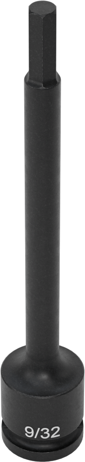 Uzun Uçlu Darbeli Altıgen Uçlu Soket, 1/2" Kare Tahrik, 9/32" Tahrik Boyutu, 6" Toplam Uzunluk