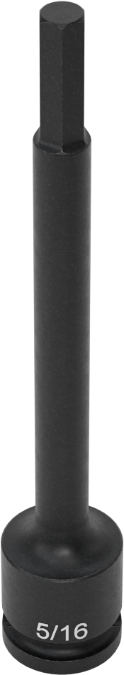 Uzun Uçlu Darbeli Altıgen Uçlu Soket, 1/2" Kare Tahrik, 5/16" Tahrik Boyutu, 6" Toplam Uzunluk