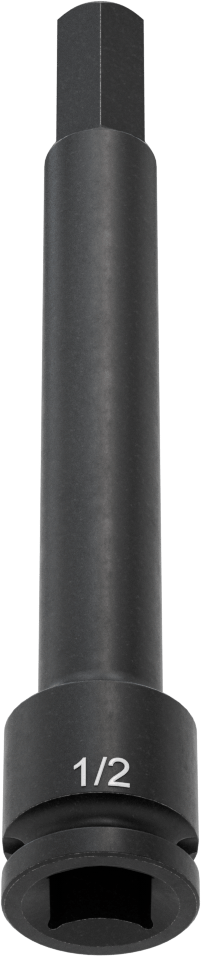 Uzun Uçlu Darbeli Altıgen Uçlu Soket, 1/2" Kare Tahrik, 1/2" Tahrik Boyutu, 6" Toplam Uzunluk