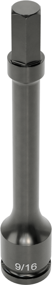 Uzun Uçlu Darbeli Altıgen Uçlu Soket, 1/2" Kare Tahrik, 9/16" Tahrik Boyutu, 6" Toplam Uzunluk