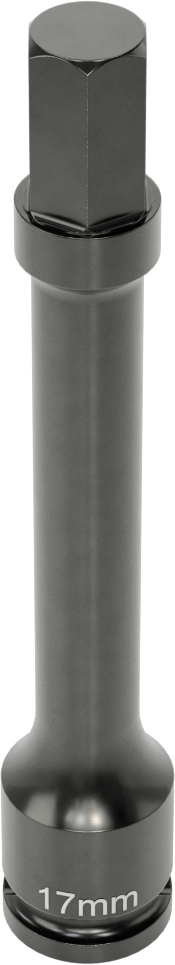 Uzun Uçlu Darbeli Altıgen Uçlu Soket, 1/2" Kare Tahrik, 17 mm Tahrik Boyutu, 6" Toplam Uzunluk