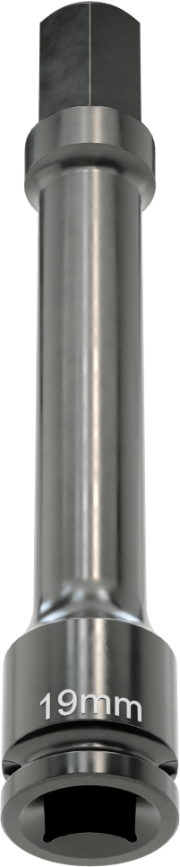 Uzun Uçlu Darbeli Altıgen Uçlu Soket, 1/2" Kare Tahrik, 19 mm Tahrik Boyutu, 6" Toplam Uzunluk