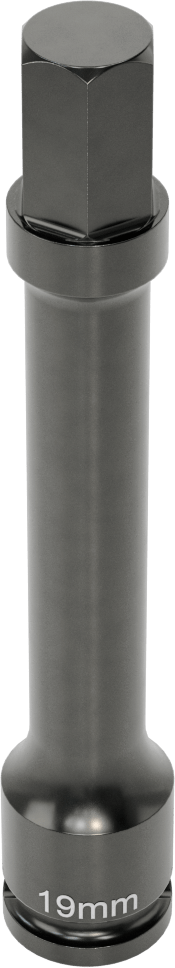 Uzun Uçlu Darbeli Altıgen Uçlu Soket, 1/2" Kare Tahrik, 19 mm Tahrik Boyutu, 6" Toplam Uzunluk