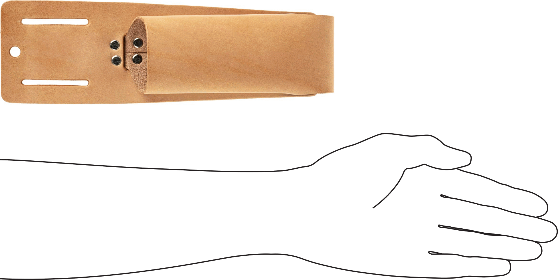 Tek Bölmeli Deri Kemer Çantası, 3" Genişlik, 10-1/4" Yükseklik