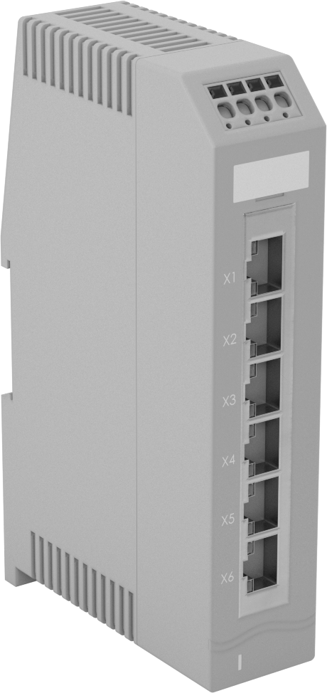 Cihaz Öncelikli Ethernet Anahtarı, Port Yansıtma ve 6 RJ45 Soketli, DIN Rayı Montajı