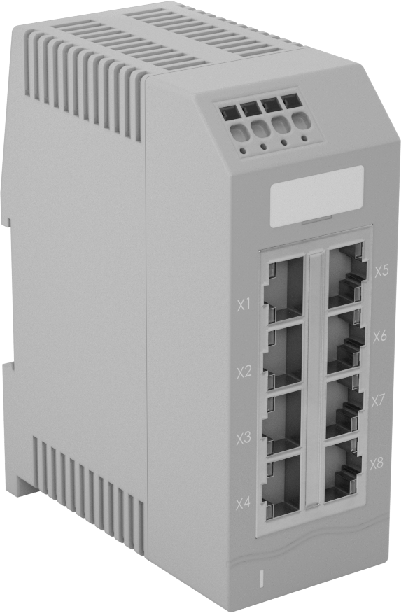 Cihaz Öncelikli Ethernet Anahtarı, Port Yansıtma ve 8 RJ45 Soketli, DIN Rayı Montajı