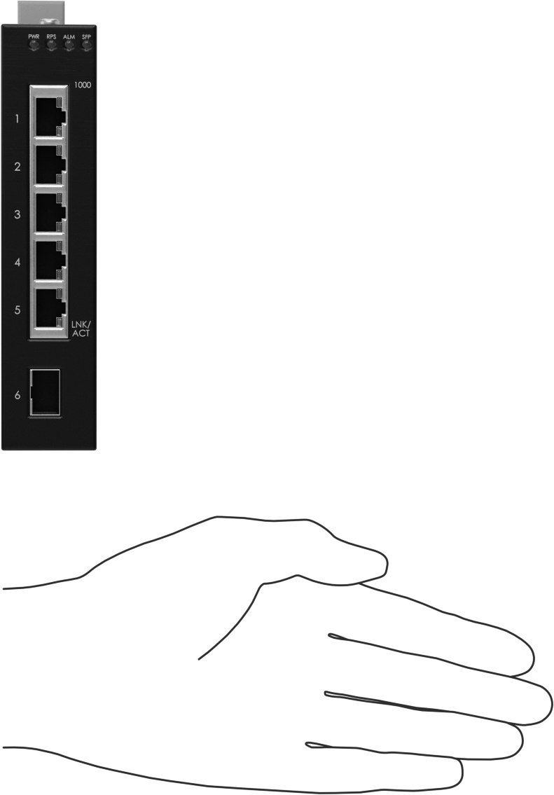 Cihaz Öncelikli Ethernet Anahtarı, 1 Sfp Soketi ve 5 RJ45 Soketi ile, DIN Rayı Montajı