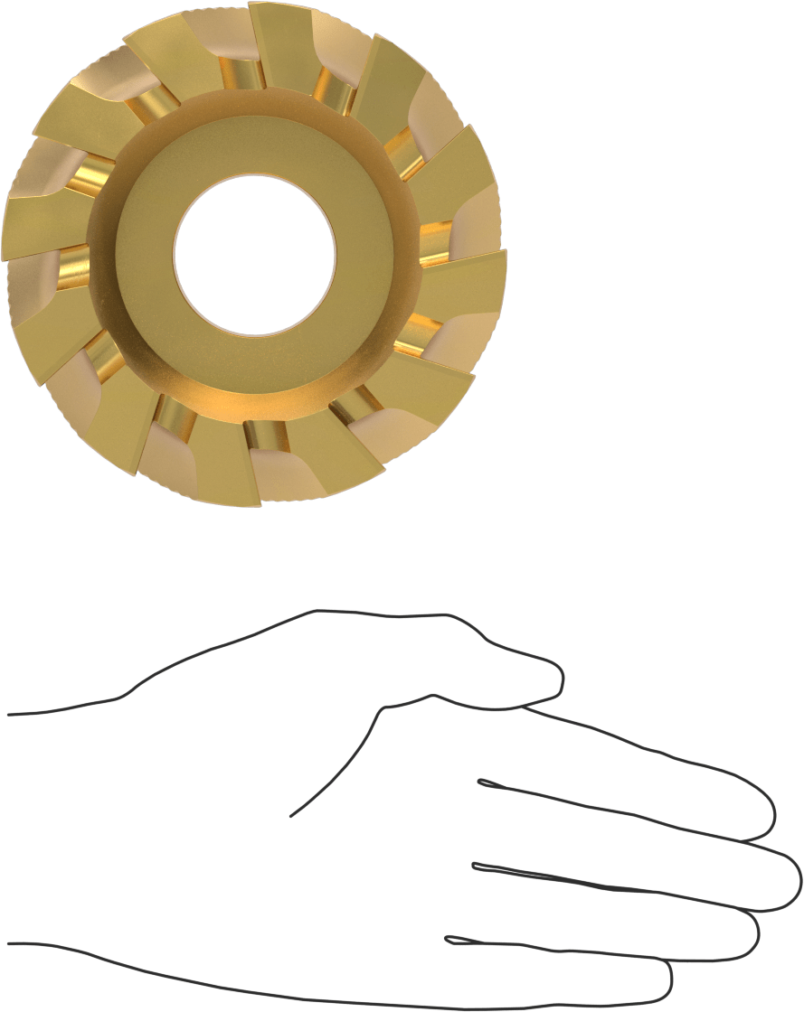 Kaba Yüzey Freze Bıçağı, Kaba Aralık, TiN Kaplamalı Kobalt Çelik, 4-1/2" Freze Çapı