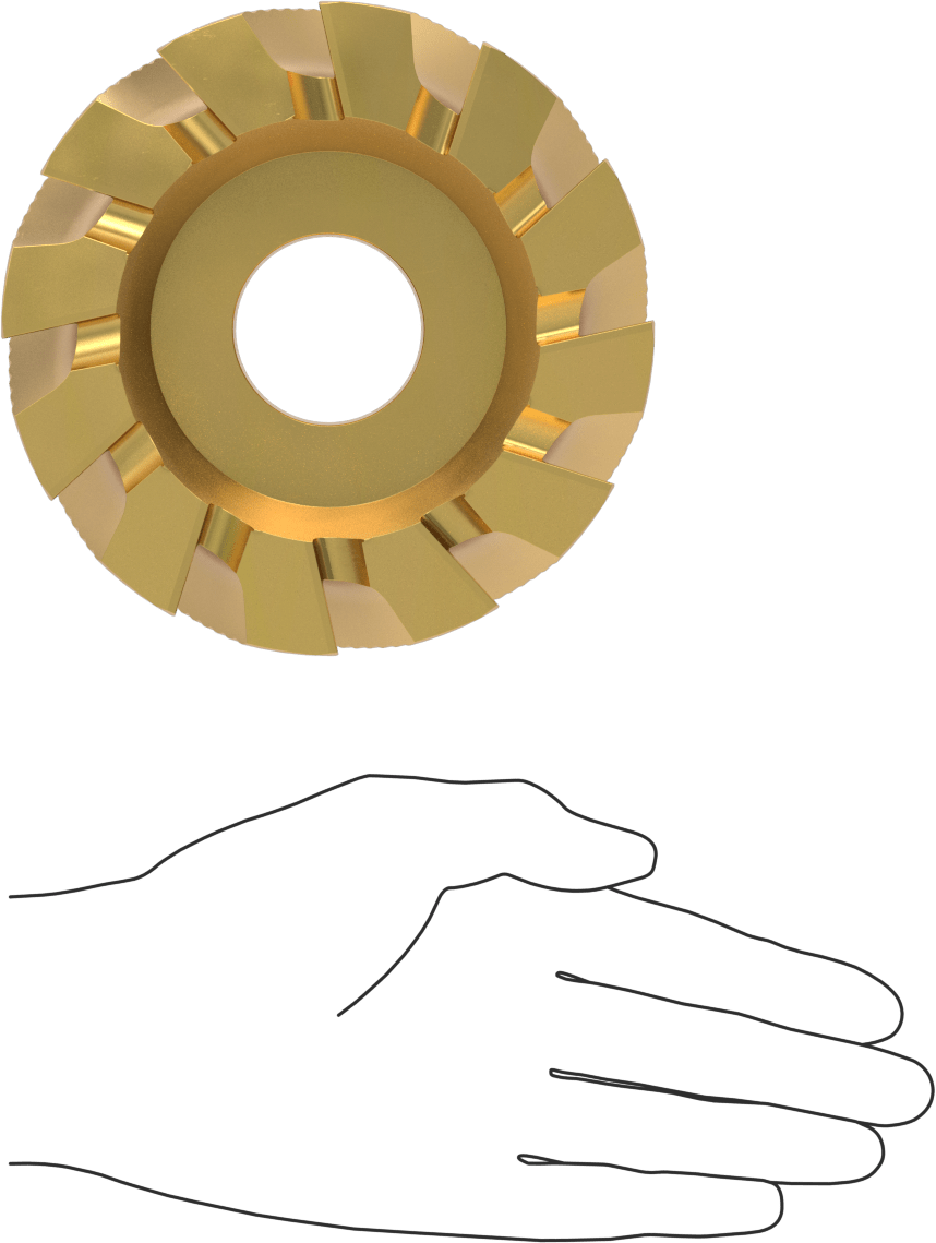 Kaba Yüzey Freze Bıçağı, Kaba Aralık, TiN Kaplamalı Kobalt Çelik, 5" Freze Çapı
