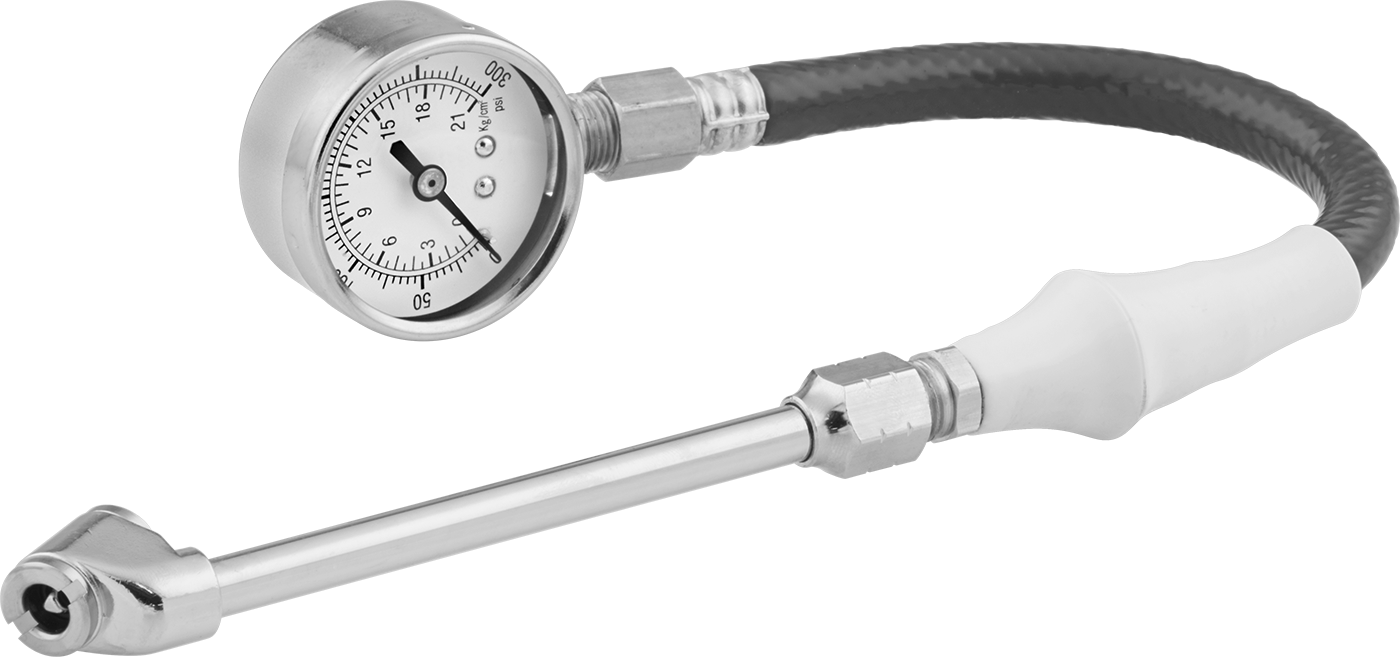 Kadranlı Lastik Basınç Ölçer, 2 Açılı Başlık, 0-300 PSI
