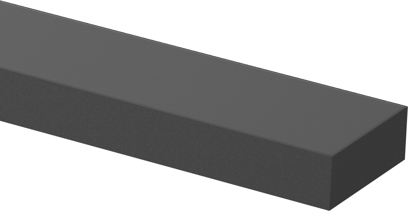 Denizcilik Sınıfı Neme Dayanıklı HDPE Çubuk, 3/4“ Kalınlığında x 2” Genişliğinde x 2 Fit Uzunluğunda