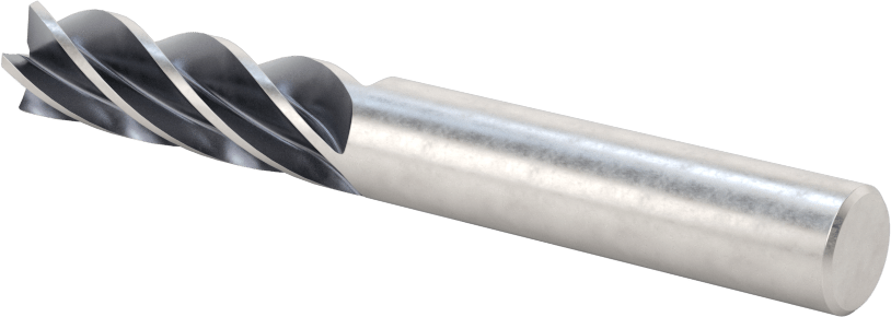 Hızlı Kesim Karbür Yuvarlak Kenarlı Kare Uçlu Freze, 5 Oluklu, 3/8" Freze Çapı, 1-1/8" Uzunlukta Kesim, 0,01 inç Kesme Yarıçapı