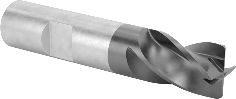Hızlı Kesim Karbür Yuvarlak Kenarlı Kare Uçlu Freze, ALTIN, 4 Kanallı, 1/8" Freze Çapı, 1/4" Uzun Kesim