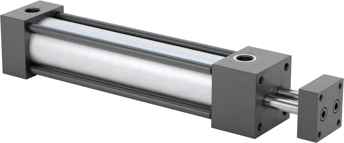 Dönmeyen NFPA Bağlantı Çubuğu Hava Silindiri, Çift Etkili, 1-1/2" Delik Çapı, 2 inç Genişlik, 6" Strok Uzunluğu