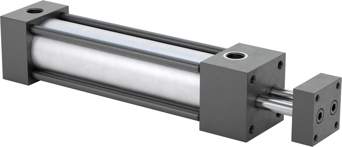 Dönmeyen NFPA Bağlantı Çubuğu Hava Silindiri, Çift Etkili, 1-1/2" Delik Çapı, 2 inç Genişlik, 5" Strok Uzunluğu