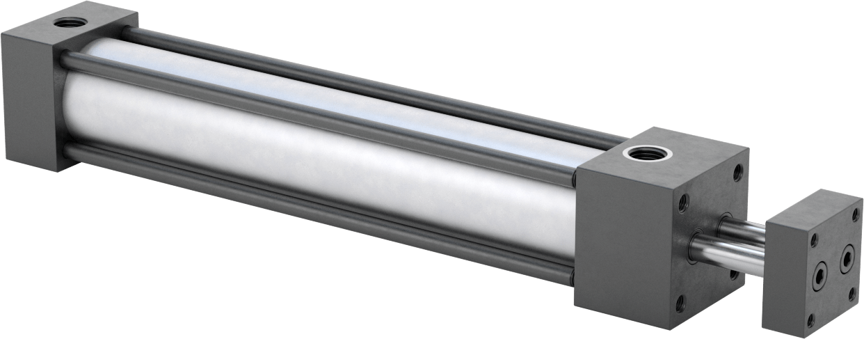 Dönmeyen NFPA Bağlantı Çubuğu Hava Silindiri, Çift Etkili, 1-1/2" Delik Çapı, 2 inç Genişlik, 8" Strok Uzunluğu