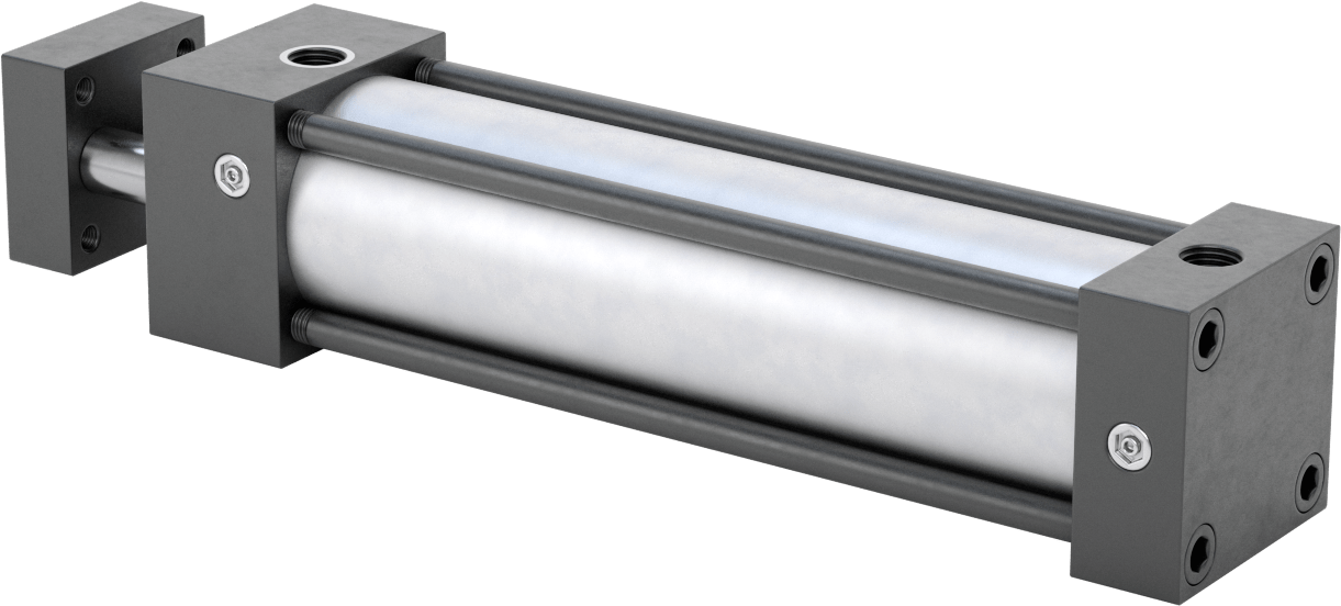 Dönmeyen NFPA Bağlantı Çubuğu Hava Silindiri, Çift Etkili, 2" Delik Boyutu, 2-1/2" Genişlik, 7" Strok Uzunluğu