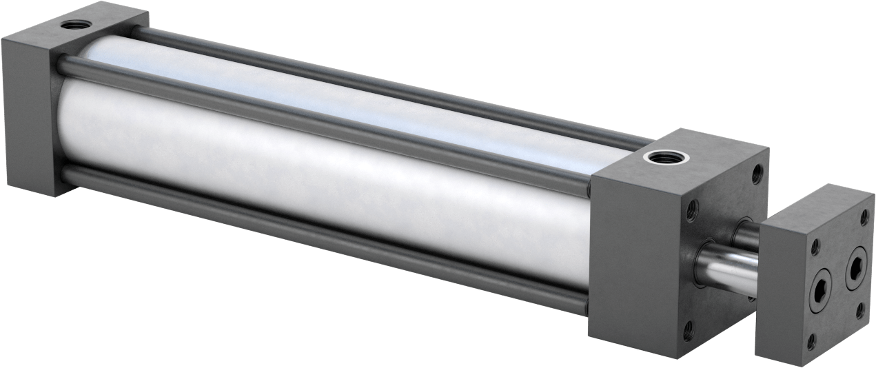 Dönmeyen NFPA Bağlantı Çubuğu Hava Silindiri, Çift Etkili, 2" Delik Boyutu, 2-1/2" Genişlik, 9" Strok Uzunluğu