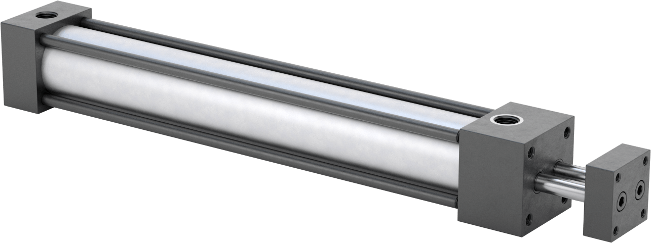 Dönmeyen NFPA Bağlantı Çubuğu Hava Silindiri, Çift Etkili, 1-1/2" Delik Çapı, 2 inç Genişlik, 10" Strok Uzunluğu