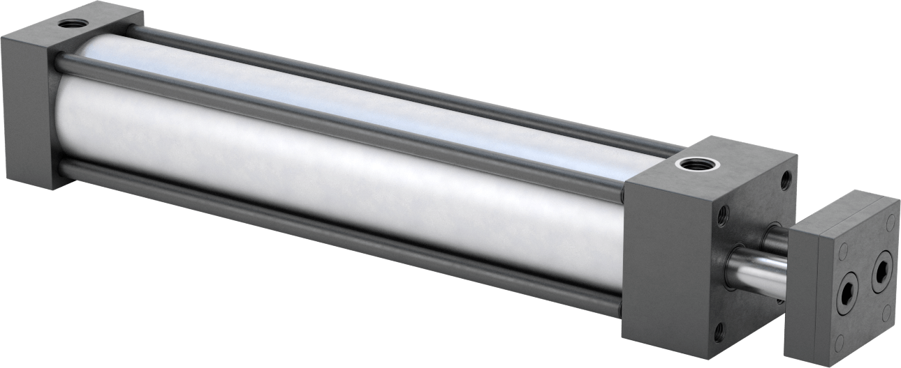 Dönmeyen NFPA Bağlantı Çubuğu Hava Silindiri, Çift Etkili, 2" Delik Boyutu, 2-1/2" Genişlik, 10" Strok Uzunluğu