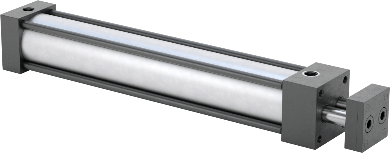 Dönmeyen NFPA Bağlantı Çubuğu Hava Silindiri, Çift Etkili, 2" Delik Boyutu, 2-1/2" Genişlik, 12" Strok Uzunluğu