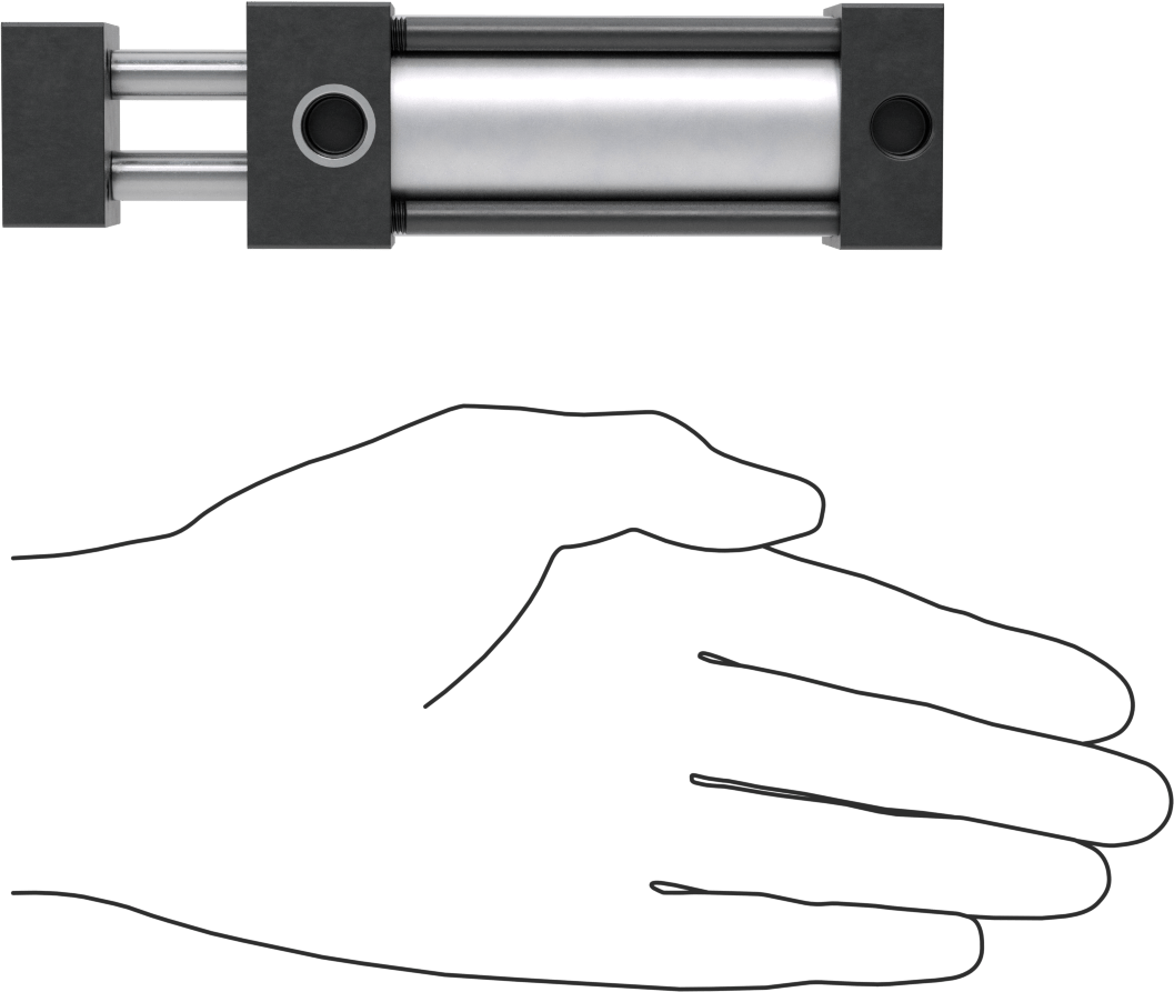 Dönmeyen NFPA Bağlantı Çubuğu Hava Silindiri, Çift Etkili, 1-1/8" Delik Boyutu, 1-1/2" Genişlik, 2" Strok Uzunluğu