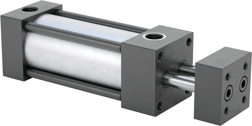 Dönmeyen NFPA Bağlantı Çubuğu Hava Silindiri, Çift Etkili, 1-1/8" Delik Boyutu, 1-1/2" Genişlik, 2" Strok Uzunluğu