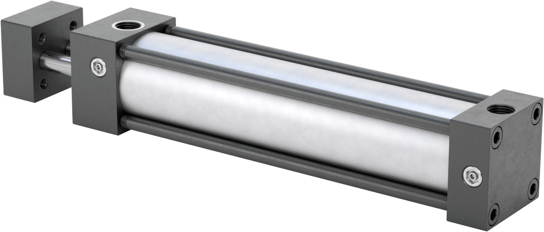 Dönmeyen NFPA Bağlantı Çubuğu Hava Silindiri, Çift Etkili, 1-1/8" Delik Boyutu, 1-1/2" Genişlik, 5" Strok