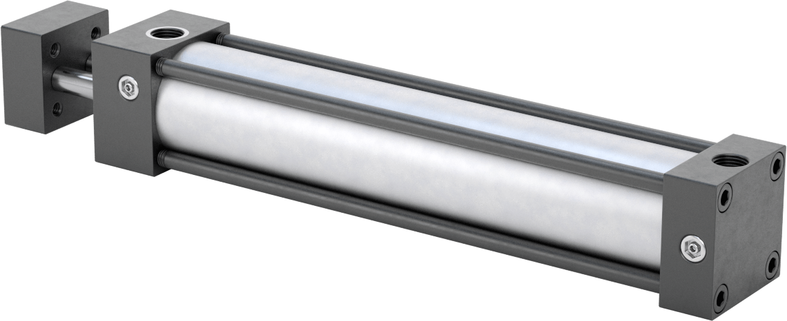 Dönmeyen NFPA Bağlantı Çubuğu Hava Silindiri, Çift Etkili, 1-1/8" Delik Boyutu, 1-1/2" Genişlik, 6" Strok