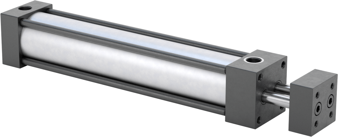 Dönmeyen NFPA Bağlantı Çubuğu Hava Silindiri, Çift Etkili, 1-1/8" Delik Boyutu, 1-1/2" Genişlik, 6" Strok