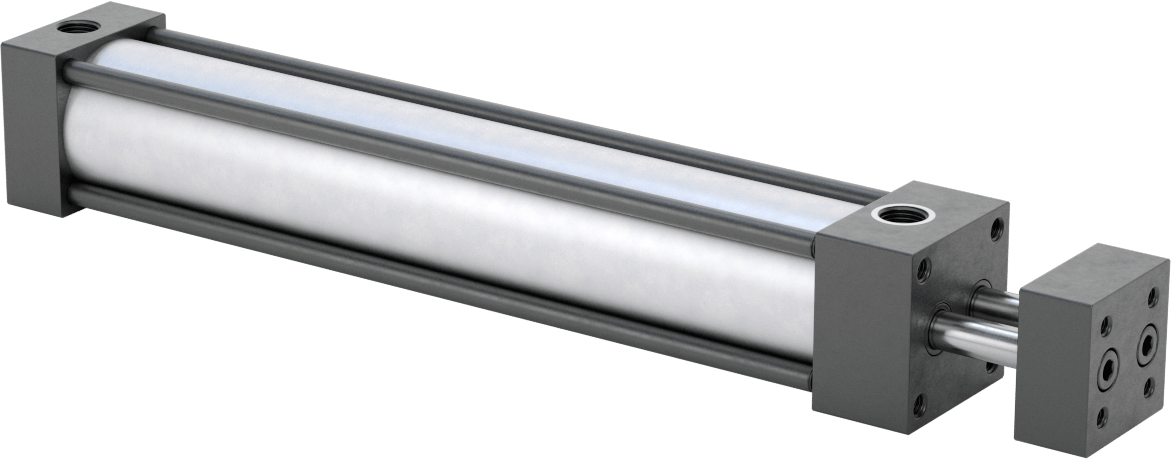 Dönmeyen NFPA Bağlantı Çubuğu Hava Silindiri, Çift Etkili, 1-1/8" Delik Boyutu, 1-1/2" Genişlik, 7" Strok Uzunluğu