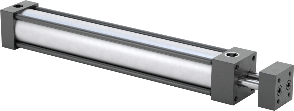 Dönmeyen NFPA Bağlantı Çubuğu Hava Silindiri, Çift Etkili, 1-1/8" Delik Boyutu, 1-1/2" Genişlik, 8" Strok Uzunluğu