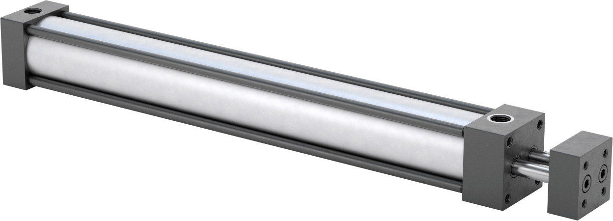 Dönmeyen NFPA Bağlantı Çubuğu Hava Silindiri, Çift Etkili, 1-1/8" Delik, 1-1/2" Genişlik, 10" Strok Uzunluğu